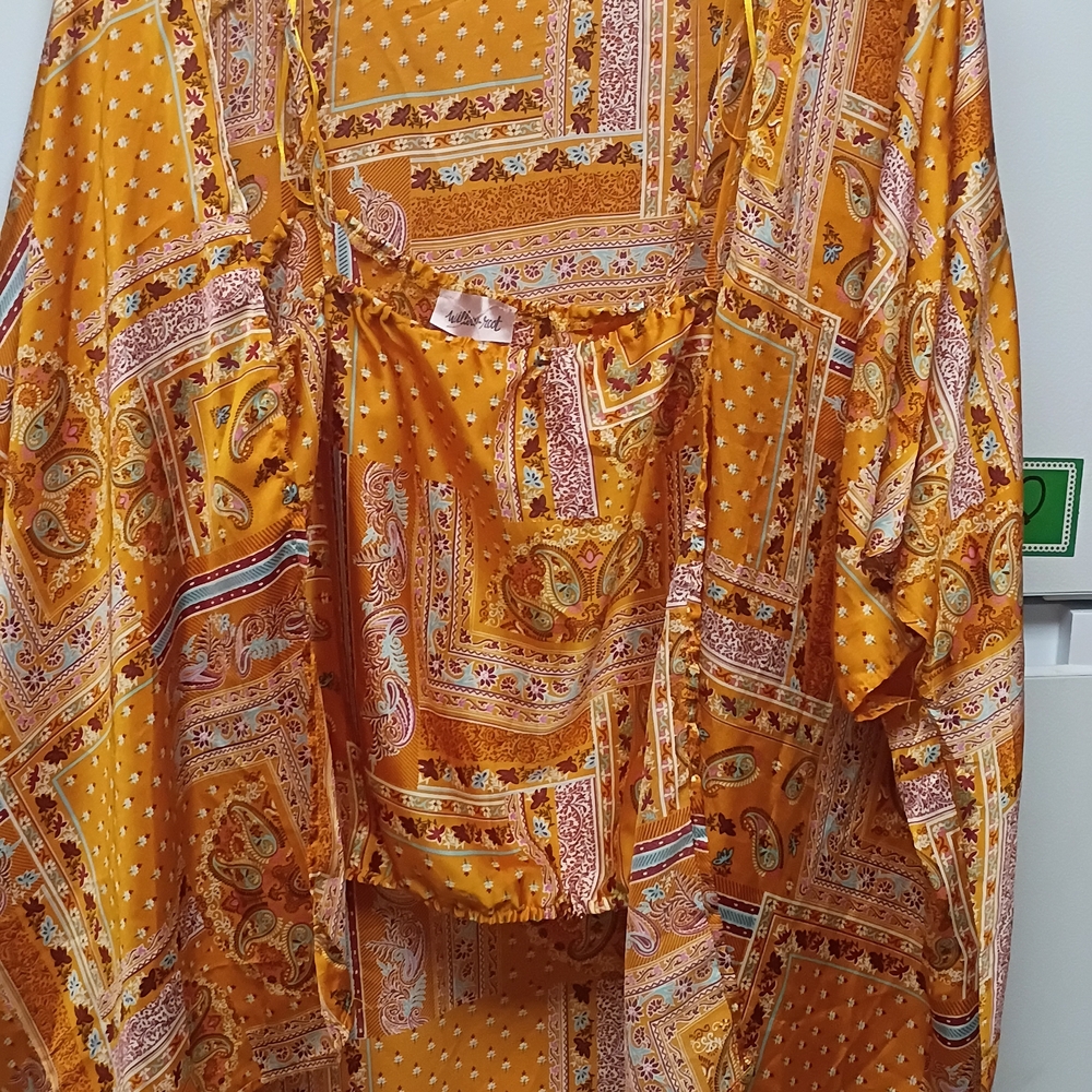 Women's Paisley Print Orange Top